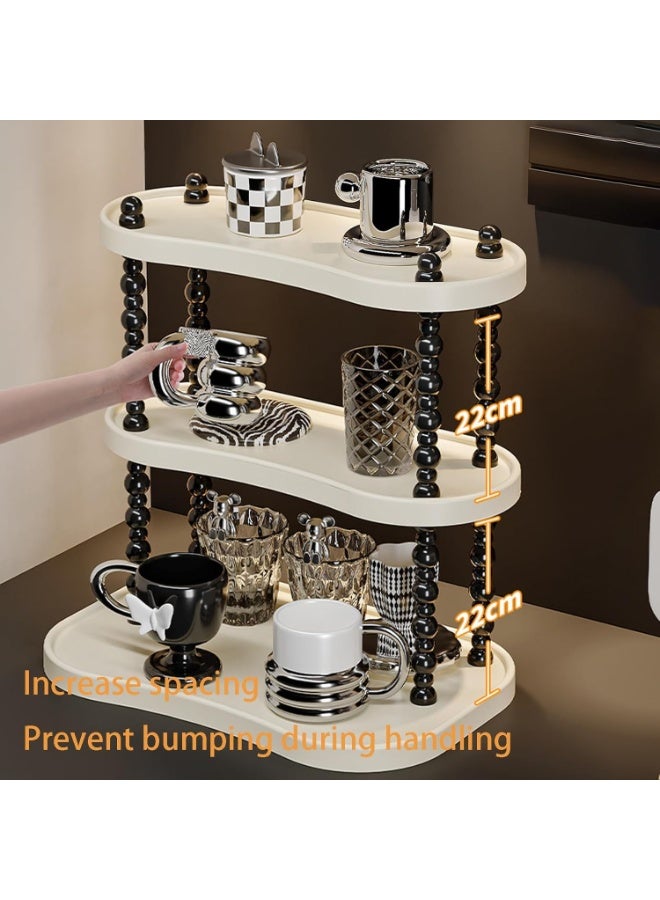 Arabest Countertop Coffee Station Organizer, Counter Shelf for Kitchen Countertops, Bathroom Countertops, Bars, for Placing Mugs, Beans, Syrup, Cups, Stirrers three-tier - Image 3